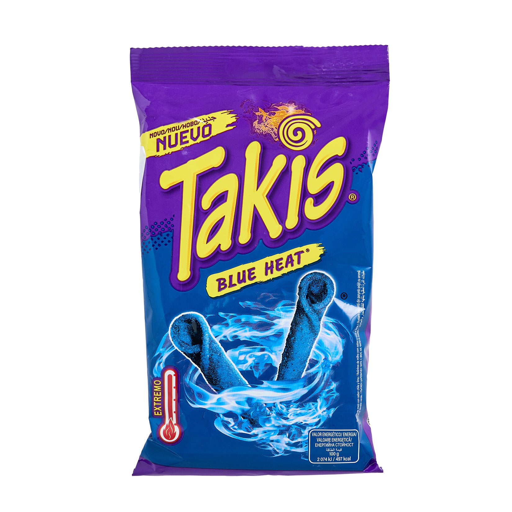Takis Blue Heat Spicy Pepper and Lime Flavored Corn Chips 90g