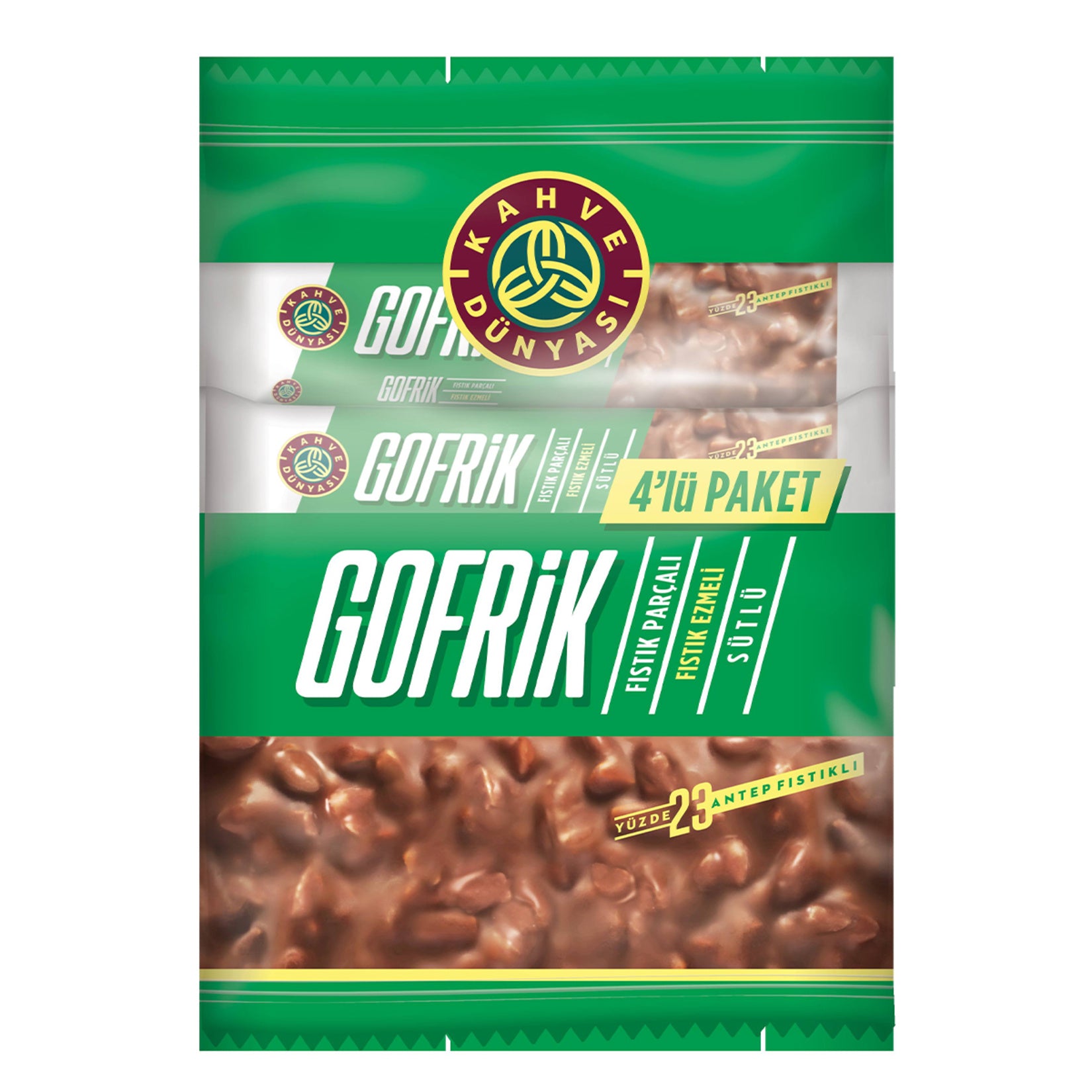 Kahve Dünyası Pistachio Milk Gofrik (Antep Fıstıklı Sütlü Gofrik) 4 x 33g
