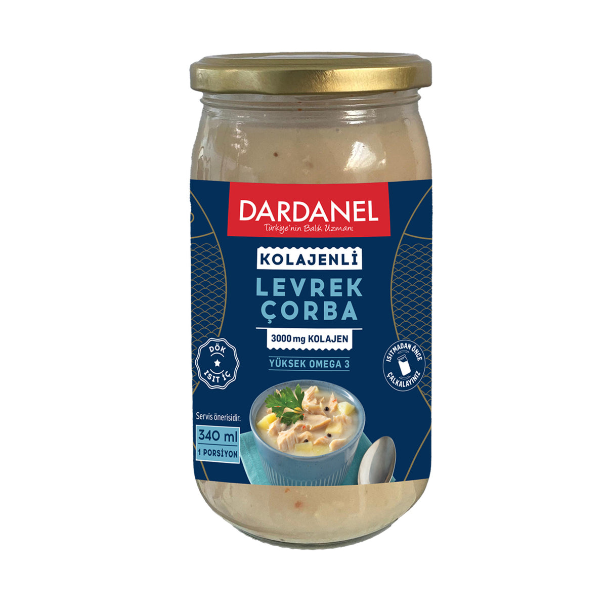 Dardanel Collagen Sea Bass Soup (Kolajenli Levrek Çorba) 340 Ml