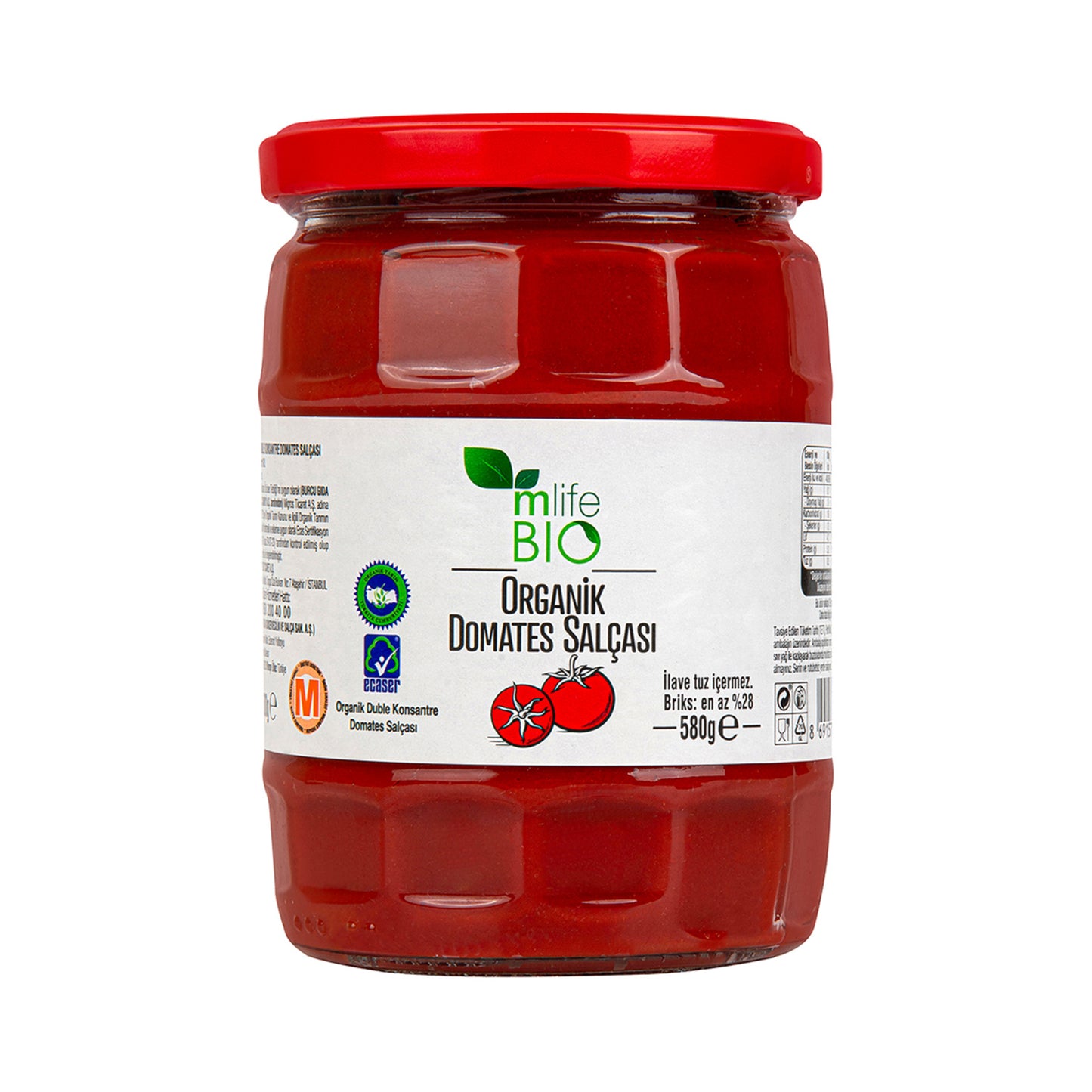 M Life Bio Organic Tomato Paste (Organik Domates Salçası) 580g