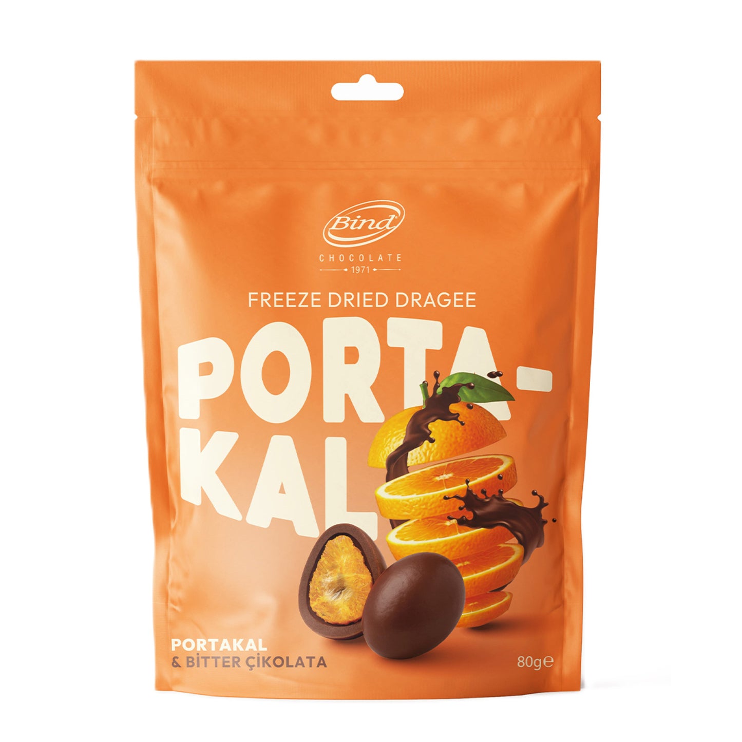 Bind Dark Chocolate Covered Dried Orange (Bitter Çikolatalı Kurutulmuş Portakal Draje) 80 G
