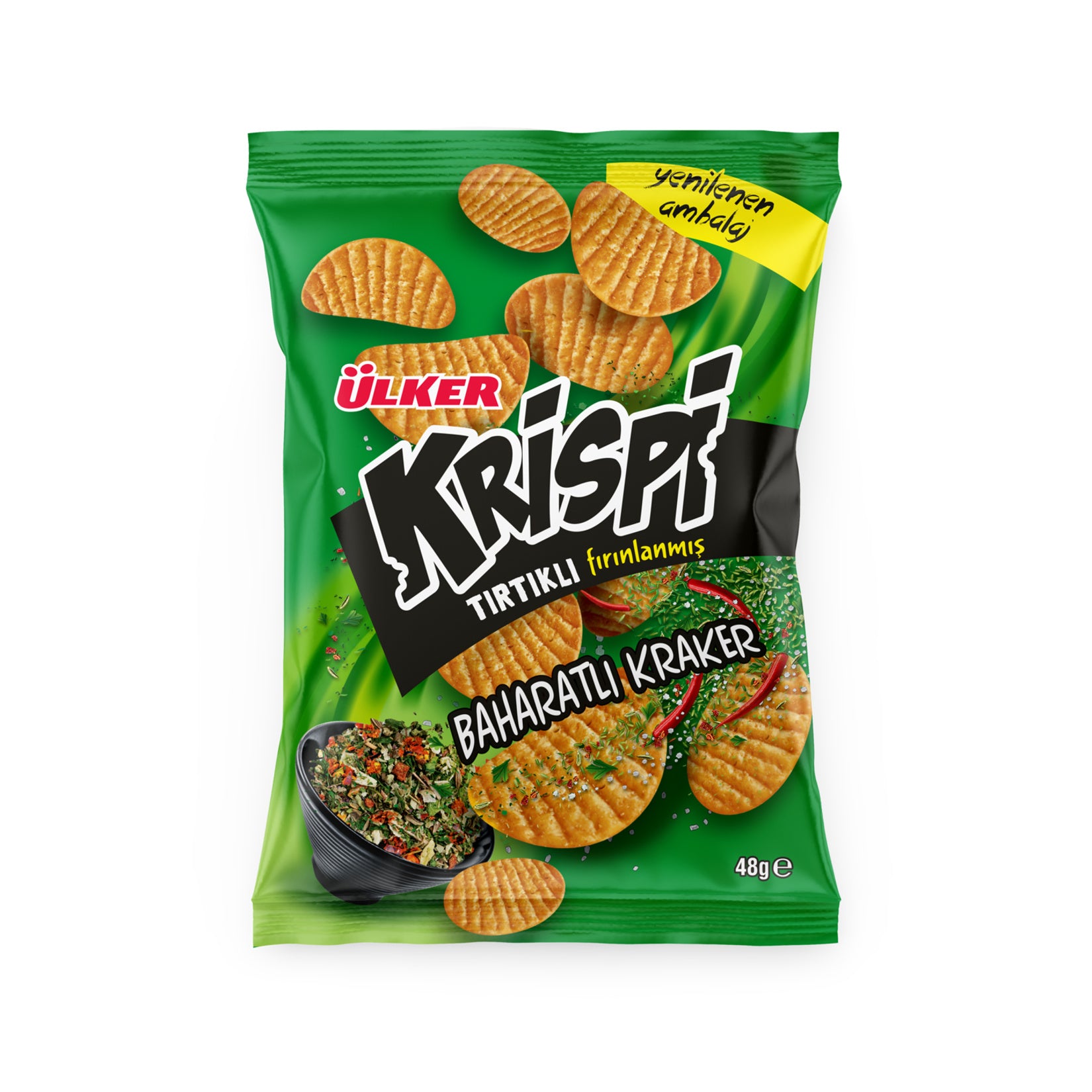 Ülker Krispi Wavy Spicy Chips 48 G