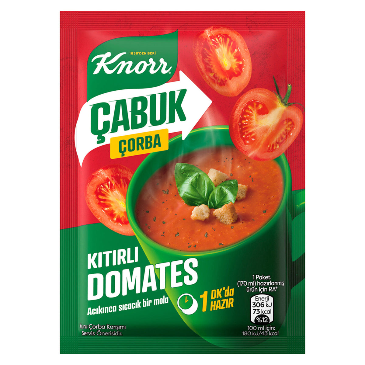 Knorr Instant Soup with Crunchy Tomato (Çabuk Çorba Kıtırlı Domates) 22g