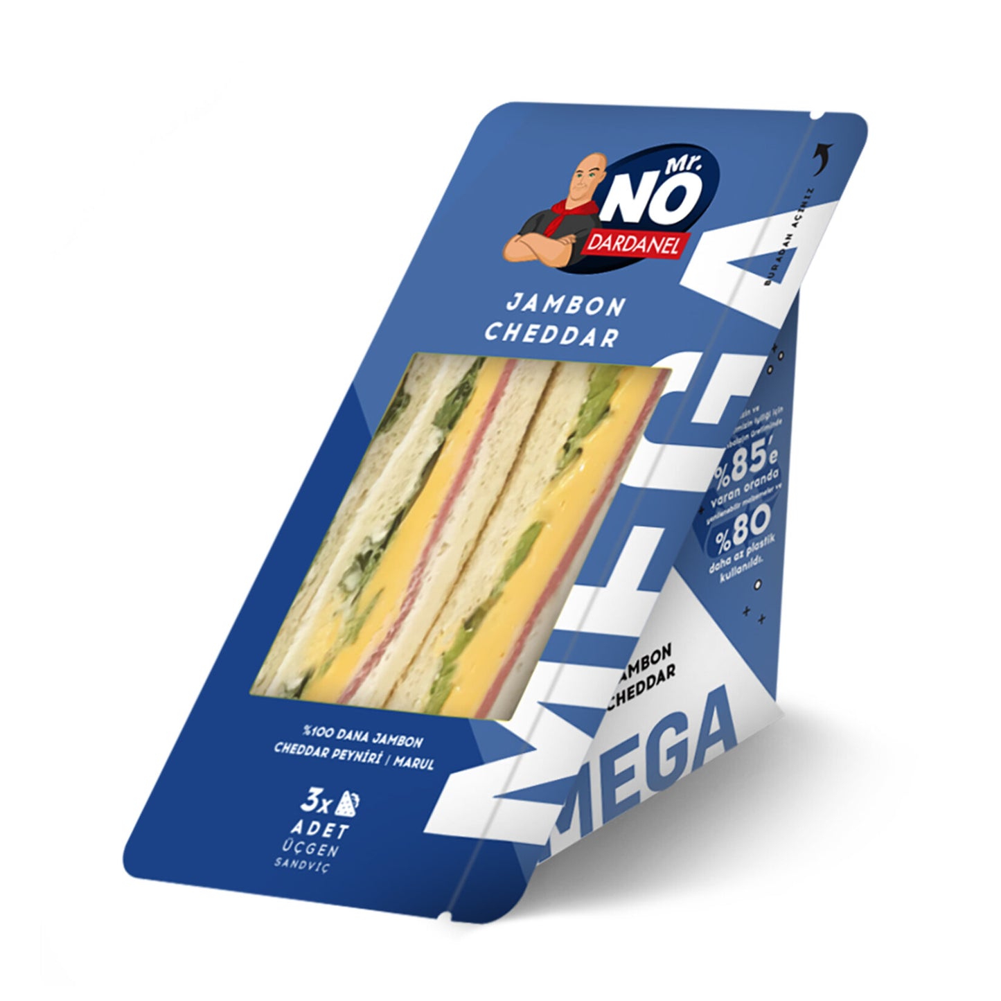 Mr. No Mega Ham Cheddar (Mega Jambon Cheddar) 230 G