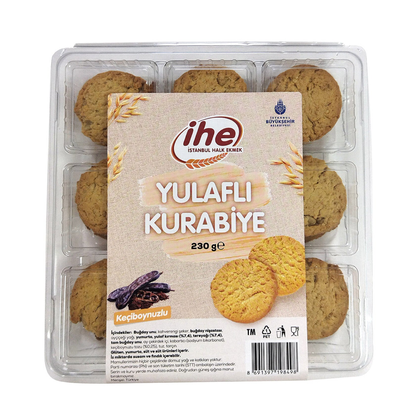 İhe Oatmeal Carob Cookie (Yulaflı Keçiboynuzlu Kurabiye) 230g